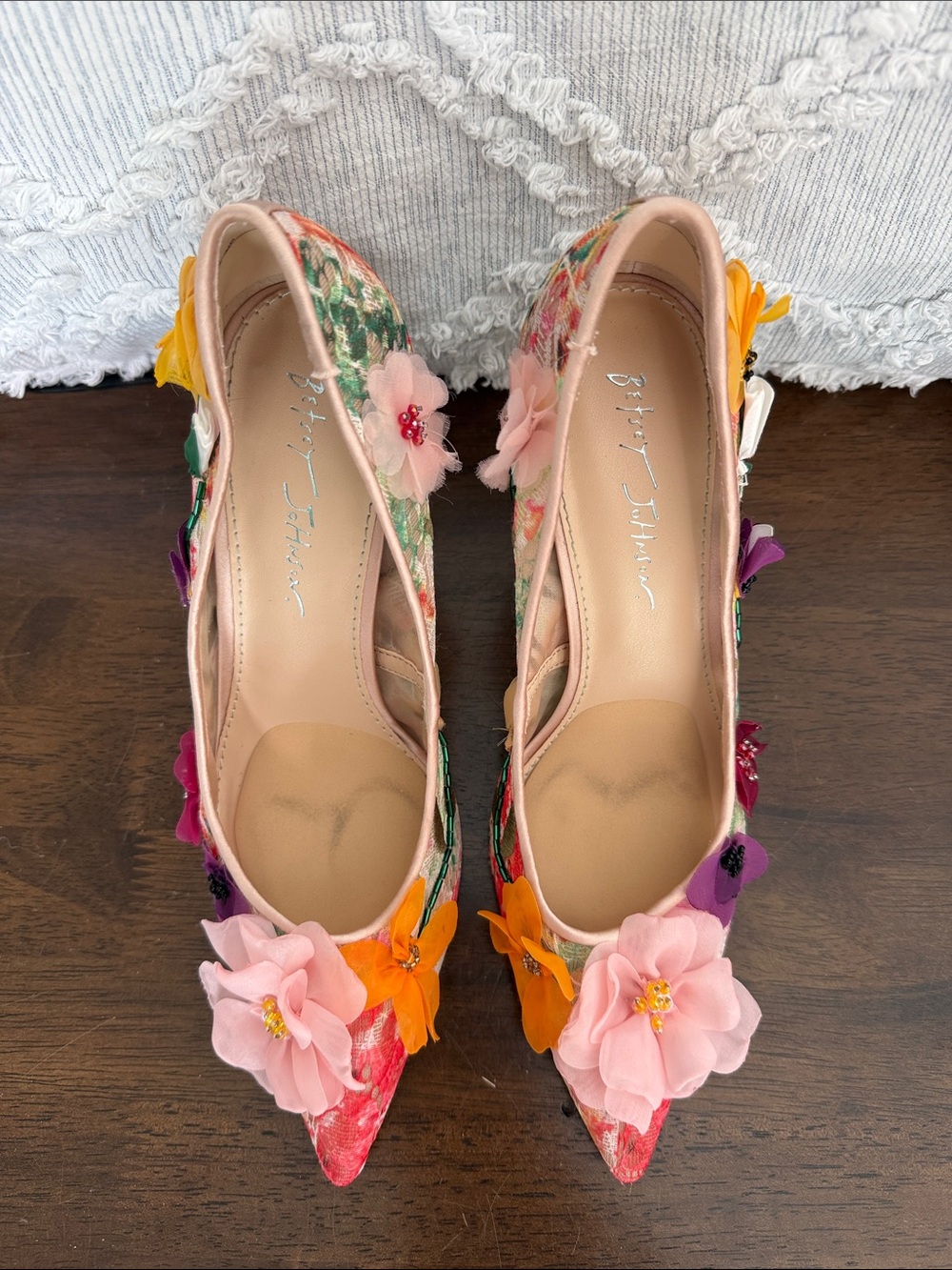 Betsey Johnson Floral Embellished Pointed-Toe Pumps - Picture 2 of 7